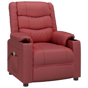 vidaXL Fauteuil verstelbaar kunstleer wijnrood