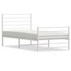 vidaXL Bedframe met hoofd- en voeteneinde metaal wit 107x203 cm
