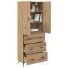 vidaXL Highboard Artisan Eiken 69,5 x 34 x 180 cm Bewerkt hout