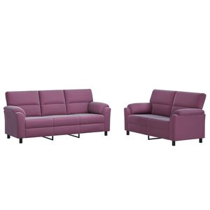 vidaXL Bankstel 2 pcs Paars fluweel