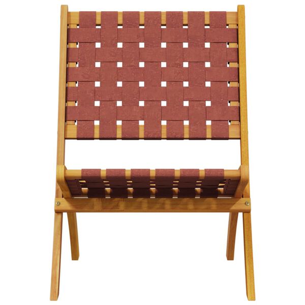 vidaXL Tuinstoelen 2 st inklapbaar met tafel massief hout rood