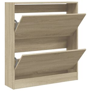 vidaXL Schoenenkast 80x21x87,5 cm bewerkt hout sonoma eikenkleurig