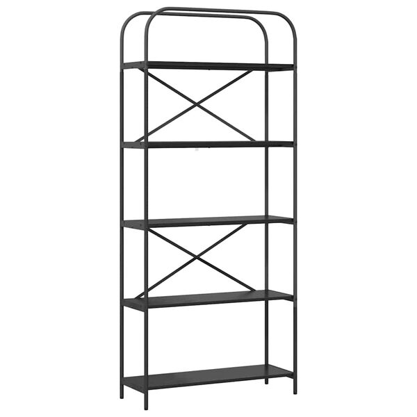 vidaXL Boekenkast Zwart Eiken 80 x 30 x 183 cm Bewerkt hout