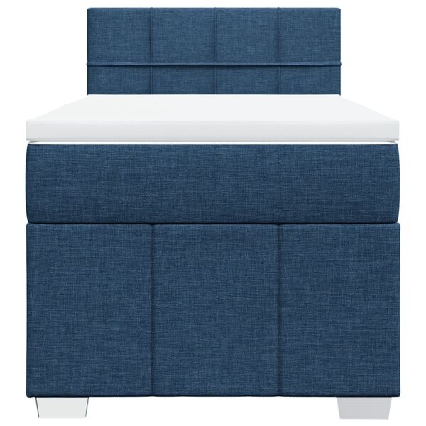 vidaXL Boxspring met matras stof blauw 80x200 cm
