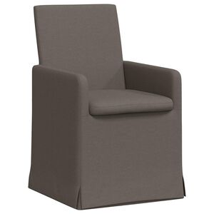 vidaXL Eettafelstoelen 2 st Linnen Lichtgrijs 57 x 67 x 95 cm