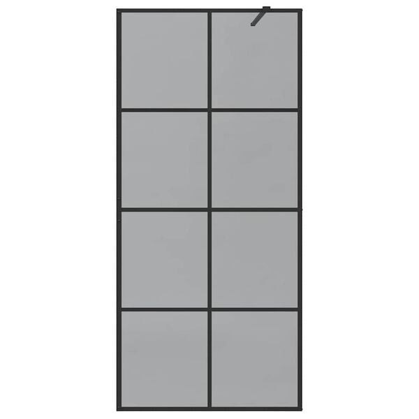 vidaXL Inloop Douche Wand Zwart 90 x 195 cm gehard glas