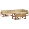vidaXL Buiten bankenset met kussen 8 pcs Natuurlijk en Beige