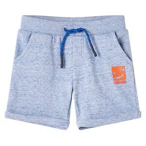 Kindershorts met trekkoord 116 gem&ecirc;leerd blauw