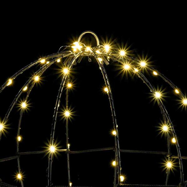 vidaXL Bal met 96 LED Warmwit 30 cm Metaal