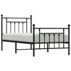 vidaXL Bedframe met hoofd- en voeteneinde metaal zwart 80x200 cm