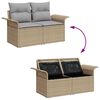 vidaXL Tuin Sofa Set met opslag 11 pcs Beige Poly riet