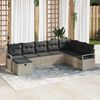 vidaXL Tuin Sofa Set 8 pcs Lichtgrijs Poly riet