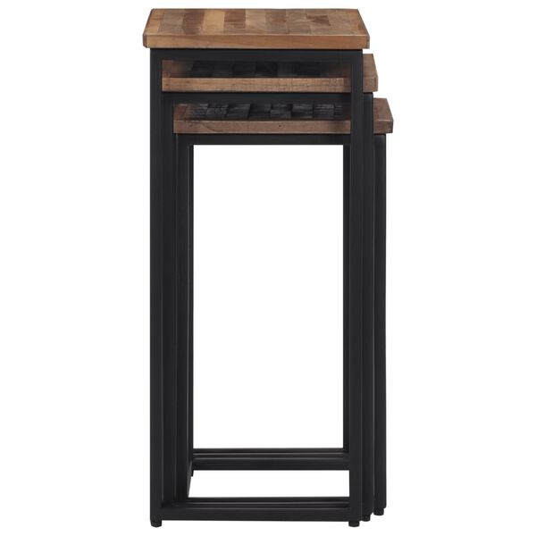 vidaXL Tafeltjesset 3 st massief teakhout