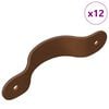vidaXL Kast Handvatten 12 pcs Bruin 96 mm PU