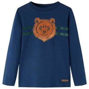 vidaXL Kindershirt met lange mouwen 92 marineblauw