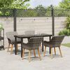 vidaXL Tuin eettafelset met kussen 5 pcs Grijs poly rattan