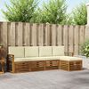 vidaXL Sofa-Sets 5 pcs Natuurlijk en Cr&egrave;me Massief Acaciahout