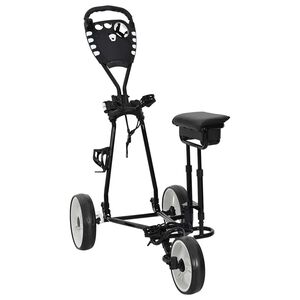 vidaXL Golf trolley met zitplaats Zwart en Wit 100 x 60 x 130 cm IJzer
