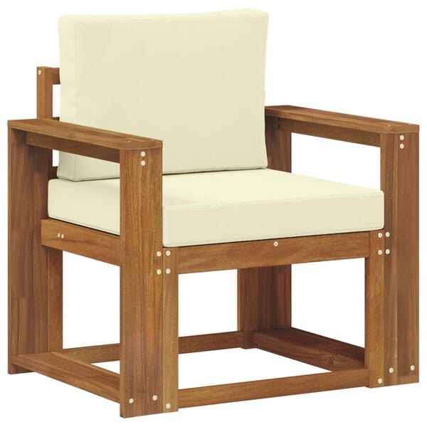 vidaXL Tuinbank Massief Acaciahout en Polyester Naturel