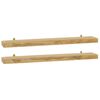 vidaXL Wandschappen 2 st 90x15x4 cm massief teakhout
