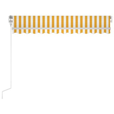 vidaXL Luifel automatisch met LED en windsensor 300x250 cm geel en wit