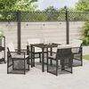 vidaXL Tuin eettafelset 5 pcs Zwart poly rattan