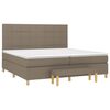 vidaXL Boxspring met matras stof taupe 200x200 cm