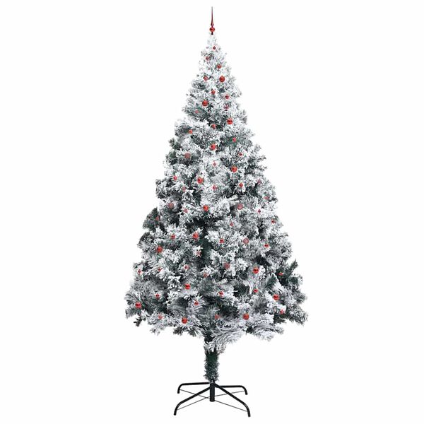 vidaXL Kunstmatig Verlichte Kerstboom met Ballenset Groen 400 cm PVC