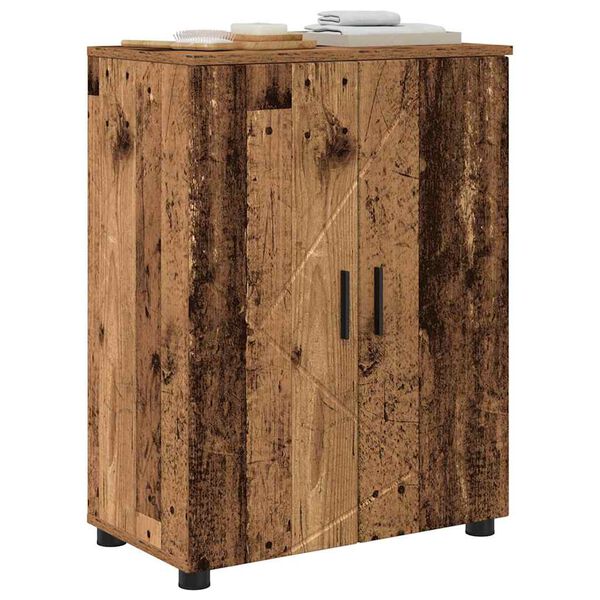 vidaXL Badkamer Kast Oud Hout 60 x 35 x 80 cm Bewerkt hout & Metaal