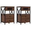 vidaXL Nachtkastje 2 st Bruin Eiken 40 x 31 x 60 cm Bewerkt hout