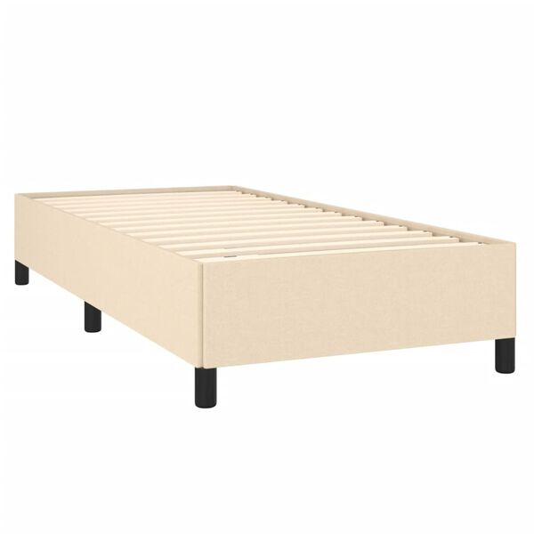 vidaXL Bedframe zonder matras 80x200 cm stof crèmekleurig
