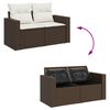 vidaXL 9-delige Loungeset met kussens poly rattan bruin