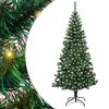 vidaXL Kunstmatig Voorverlicht Kerstboom Groen 210 cm PVC en Metaal