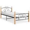 vidaXL Bedframe metaal zwart 90x200 cm