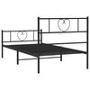 vidaXL Bedframe met hoofd- en voeteneinde metaal zwart 90x190 cm