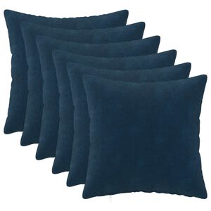 vidaXL Kussen 6 st HEERLEN Blauw 30 x 30 cm Microfiber Fleece