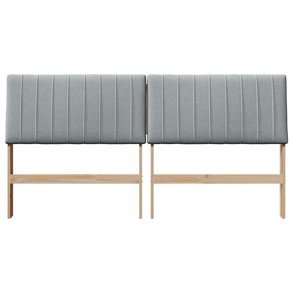 vidaXL Gestoffeerd hoofdbord Lichtgrijs 200 cm Massief grenenhout