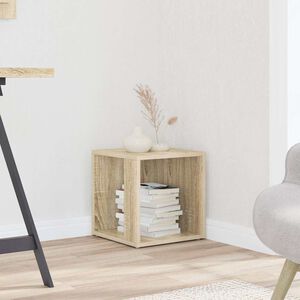 vidaXL Bijzettafel 33x33x34,5 cm bewerkt hout sonoma eikenkleurig