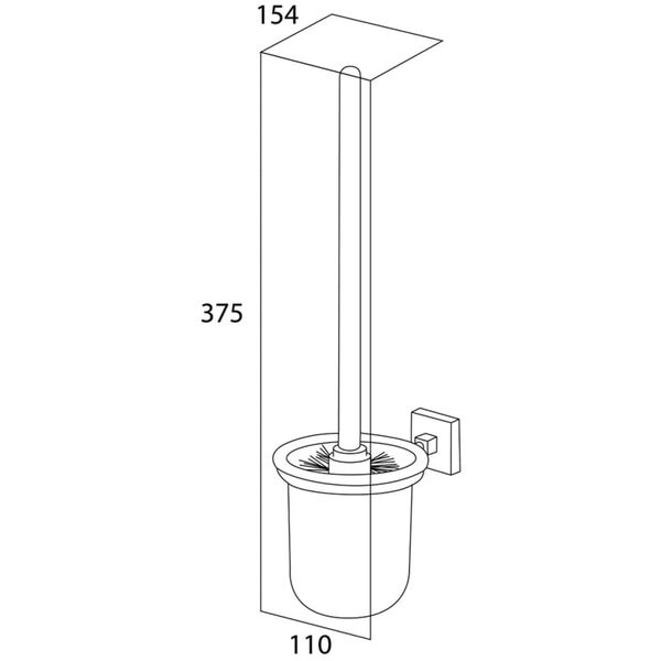 Tiger toiletborstel en houder Melbourne chroom 274930346