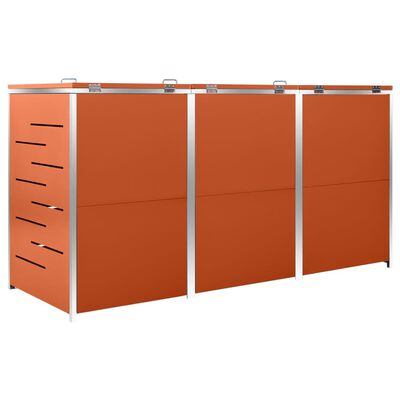 vidaXL Containerberging driedubbel 207x77,5x112,5 cm roestvrij staal
