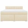 vidaXL Boxspring met matras stof cr&egrave;mekleurig 180x200 cm