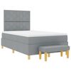 vidaXL Boxspring bed met matras Lichtgrijs 120 x 190 cm Stof