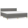 vidaXL Boxspring met matras stof donkergrijs 160x200 cm