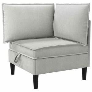 vidaXL Hoeksofa met Opbergruimte Lichtgrijs Fluweel