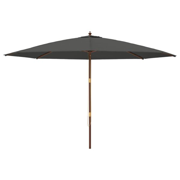 vidaXL Parasol met houten paal 400x273 cm antracietkleurig