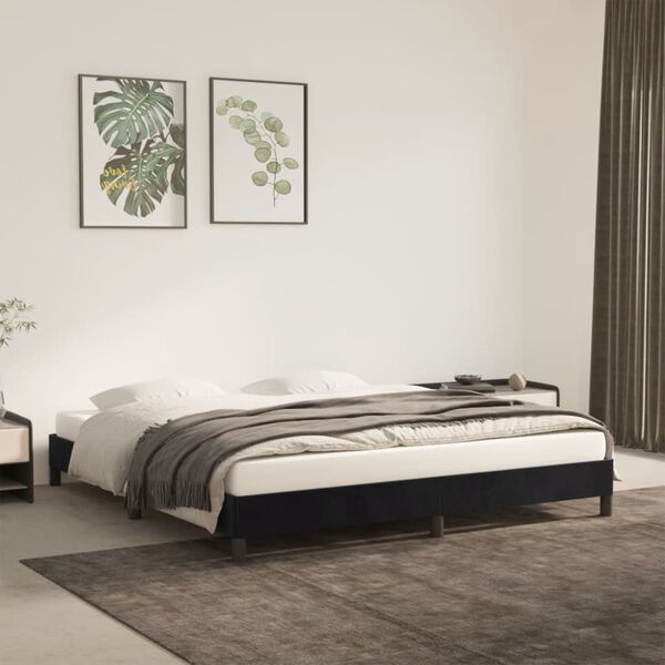 vidaXL Bedframe zonder matras 180x200 cm fluweel zwart