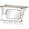 vidaXL Bagagerek met kleerhangers en spiegel wandmontage aluminium