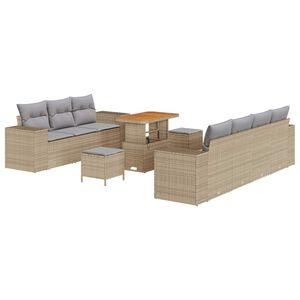 vidaXL Tuin Sofa Set 10 st Beige poly rattan
