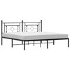 vidaXL Bedframe met hoofdbord metaal zwart 180x200 cm