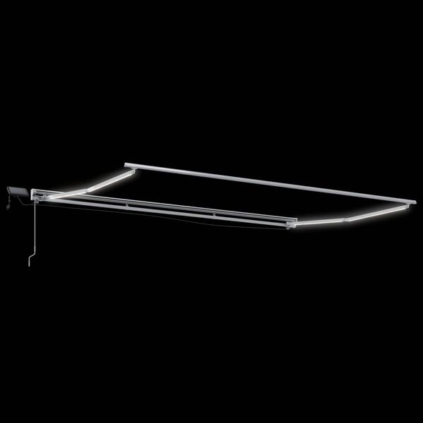 vidaXL Handmatige Luifelhouder met LED's Wit 5 x 3 m Aluminium